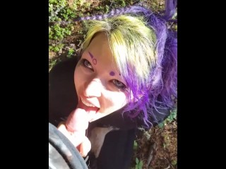 Submissive Goth Girl Face Banged By Boyfriend In The Forest POV