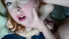 Submissive Amateur Whore Slapped Around While Pleasing Tool