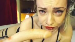 Petite Tit Bitch Intense Deepthroat Gagging Submission Romanian Camgirl