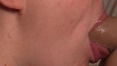 Deepthroat Gagging Blow Job With Tongue And Clear Lipgloss