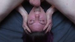 Purple Haired Obeying Vixen Getting Creamy Deepthroat Facefucked
