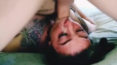 Hard Upside Down Face Fuck For Sticky Throat Pie