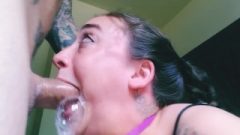 Creamy Balls Deep Throat Fuck For Hardcore Spunk In Throat Suprise