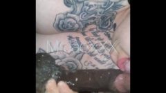 Fat Tattooed Latina Gagging All Over My Penis
