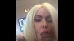 Fair-haired Bimbo Prostitute Knows How To Throat Fuck Big Black Cock