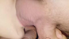 Eating Cock & Teabagging For Sperm On Breasts