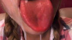 Candylisa Deepthroat Huge Toy,gag And Play With Spunk In Private